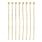 Brass Ball Head pins, Cadmium Free & Nickel Free & Lead Free, Real 18K Gold Plated, 39x0.5mm, 24 Gauge, Head: 2mm