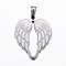 Tarnish Resistant 304 Stainless Steel Pendants, Wing, Stainless Steel Color, 26.5x22x1.5mm, Hole: 3x5mm