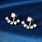 201 Stainless Steel Stud Earrings, with Cubic Zirconia, for Women, Real 18K Gold Plated, 16x23mm