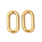 Ion Plating(IP) 304 Stainless Steel Linking Rings, Oval, Real 18K Gold Plated, 19x10x2.5mm, Inner Diameter: 14x5mm