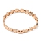 Brass Link Chain Bracelets for Women Men, Light Gold, Heart, 7-1/8 inch(18cm), Link: 11x8x2.5mm