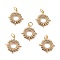 Brass Micro Pave Cubic Zirconia Pendants, Long-Lasting Plated, Cadmium Free & Lead Free, Sun, Real 18K Gold Plated, 20x18x2.5mm, Hole: 1.2mm