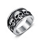 Stainless Steel Finger Rings, Skull, Antique Silver, US Size 10(19.8mm)