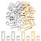 UNICRAFTALE 48pcs 2 Styles Linking Rings 2 Colors Rectangle Stainless Steel Connectors Metal Hypoallergenic Links for Bracelet Necklace Jewelry Making 3.5~16mm