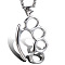 Non-Tarnish Stainless Steel Knuckles Pendant Necklaces, with Box Chains, Stainless Steel Color, 23.62 inch(60cm)