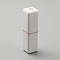 Lipstick Shape Plastic with Alloy Cross Stitch Storage Tool, White, 77x20.5x20.5mm