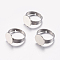 Tarnish Resistant Adjustable 304 Stainless Steel Finger Rings Components, Pad Ring Base Findings, Flat Round, Stainless Steel Color, Tray: 12mm, 17mm