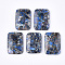 Synthetic Gold Line Regalite/Imperial Jasper/Sea Sediment Jasper Pendants, Dyed, Rectangle, Royal Blue, 47x32x7.5mm, Hole: 1.4mm