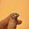 Heart Brass Micro Pave Cubic Zirconia Finger Rings, Platinum, Pink, US Size 8 1/4(18.3mm)