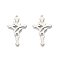 Non-Tarnish 201 Stainless Steel Pendants, Cross, Stainless Steel Color, 32.5x21x1.5mm, Hole: 1.4mm