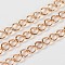 Iron Twisted Chains, Unwelded, with Spool, Gold Plated, 7x5x1mm, about 328.08 Feet(100m)/roll