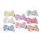 Luminous Transparent Acrylic Beads, with Glitter Powder, Glow in the Dark, Mixed Color, Bowknot, 16x29x8mm, Hole: 3mm, about 196pcs/500g