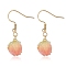3D Resin Flower Dangle Earrings, Real 18K Gold Plated 304 Stainless Steel Jewelry for Women, Gold, 31mm, Pin: 0.7mm