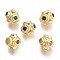 Brass Micro Pave Cubic Zirconia Beads, Rondelle, Real 18K Gold Plated, Mixed Color, 8x7.4mm, Hole: 2.5mm