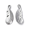 Non-Tarnish 304 Stainless Steel Pendants, Feather Charm, Stainless Steel Color, 20x7x2mm, Hole: 1x2mm