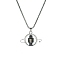 Alloy Rotating Pendant Necklaces, Ring with Cross, Platinum, 23.62 inch(60cm)