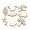 Wooden Cabochons, Laser Cut Wood Shapes, Mixed Shape, PapayaWhip, 29~31x12~30x2.5mm