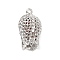 Hollow Brass Pendants, Flower Charms, Rack Plating, Long-Lasting Plated, Lead Free & Cadmium Free, Platinum, 23.5x14mm, Hole: 1.2mm