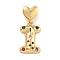 Brass Micro Pave Colorful Cubic Zirconia Pendants, Heart Letter Charms, Real 18K Gold Plated, Letter I, 30.5mm, Hole: 6x3mm, pendant: 21.5x13x4mm