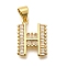 Rack Plating Brass Micro Pave Cubic Zirconia Pendants, Long-Lasting Plated, Lead Free & Cadmium Free,Real 18K Gold Plated, Letter Charms, Letter H, 15x11.5xx2mm Hole: 5x3mm