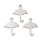 Non-Tarnish 201 Stainless Steel Charms, Laser Cut, Umbrella Charm, Stainless Steel Color, 14x11x1mm, Hole: 1.2mm