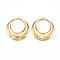 304 Stainless Steel Pendants, Ion Plating(IP), Round Ring Charms, Real 18K Gold Plated, 44x41x3mm, Hole: 2mm