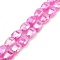 Imitation Jade Glass Beads Strands, AB Color Plated, Faceted, Teardrop, Hot Pink, 9x6x4.5mm, Hole: 1.2mm, about 58pcs/strand, 20.67''(52.5cm)
