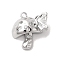 Brass Micro Pave Clear Cubic Zirconia Pendants, Cadmium Free & Nickel Free & Lead Free, Mushroom, Real Platinum Plated, 15x16x6mm, Hole: 1.5mm