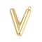304 Stainless Steel Pendants, Ion Plating(IP), Letter Charm, Letter V, 36.5x25.5x7mm hole: 2.1mm