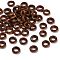 Donut Wooden Linking Rings, Dyed, Lead Free, Sienna, 12x4mm, Hole: 6mm