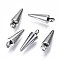 Tarnish Resistant 201 Stainless Steel Pendants, Cone, Stainless Steel Color, 12.5x4mm, Hole: 1.6mm