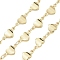 Brass Chains, Cadmium Free & Nickel Free & Lead Free, Heart, Soldered, with Spool, Real 18K Gold Plated, 11x5.5x2mm