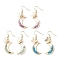 3 Pairs 3 Styles Butterfly & Moon 304 Stainless Steel Dangle Earrings, Natural Mixed Stone Beaded Drop Earrings, Golden, 50x18mm, 1 Pair/style