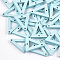 Painted Poplar Wood Links, Triangle, Pale Turquoise, 21x19x3mm, Hole: 1.4mm