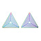 304 Stainless Steel Etched Metal Embellishments Pendants, Triangle Charm, Rainbow Color, 28x30.5x0.2mm, Hole: 1.2mm