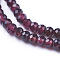 Natural Garnet Beads Strands, Faceted, Rondelle, 3x2mm, Hole: 0.5mm, about 173pcs/strand, 15.5 inch(39.5cm)