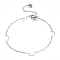 Tarnish Resistant 304 Stainless Steel Cable Chain Anklets, with Moon Links and Lobster Claw Clasps, Stainless Steel Color, 9-1/8 inch(23cm)