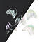 UV Plating Acrylic Pendants, Iridescent,Fishtail, Colorful, 32x32x3mm, Hole: 1.5mm