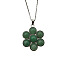 Natural Green Aventurine Flower Pendant Necklaces, 21.65 inch(55cm)