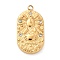 304 Stainless Steel Pendants, with Rhinestone, Oval with Constellation Charm, Real 18K Gold Plated, Cancer, 25x13x3mm, Hole: 1.8mm