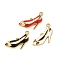304 Stainless Steel Enamel Pendants, Shoes, Ion Plating(IP), Golden, Mixed Color, 17.5x22x4mm, Hole: 1.4mm