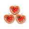 Opaque Resin Pendants, Imitation Food, with Platinum Iron Loops, Raspberry Custard Pie, 21.5x22x9.5mm, Hole: 2mm