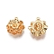 Brass Pendants, Nickel Free, Flower Charms, Real 18K Gold Plated, 21x20x9mm, Hole: 1mm