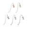 5Pcs Tibetan Style Alloy Bookmarks, Flower with Angel, with ABS Plastic Imitation Pearl and Acrylic, Silver, 83mm