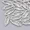 Glass Links, with Silver Color Plated Eco-Friendly Alloy Findings, Faceted, Oval, Clear, 21x7x3mm, Hole: 1.2mm