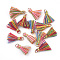 Polycotton(Polyester Cotton) Tassel Pendant Decorations, Mini Tassel, with Iron Findings and Metallic Cord, Light Gold, Colorful, 10~15x2~3mm, Hole: 1.5mm