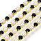 Brass Rhinestone Strass Chains, Cadmium Free & Lead Free, with ABS Plastic Imitation Pearl, Rhinestone Cup Chain, Grade A, Raw(Unplated), Montana, 2x2mm, 4000pcs rhinestone/bundle, about 32.8 Feet(10m)/bundle