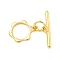 Brass Toggle Clasps, Cadmium Free & Nickel Free & Lead Free, Flower, Real 18K Gold Plated, Ring: 12.5x9x1.5mm, Hole: 1mm, Bar: 16.5x3.5x1.2mm, Hole: 1mm.