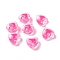 Glass Heart Beads, Hand Drawn Beads, with Enamel, Bead in Bead, Deep Pink, 12x11.5~12.5x6.5~7mm, Hole: 0.8~1mm