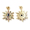 925 Sterling Silver Micro Pave Cubic Zirconia Pendants, Sun Charm, with Jump Ring, Real 18K Gold Plated, 19x13.5x3mm, Hole: 2.3mm